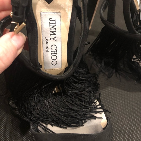 HP⭐️ JIMMY CHOO 120cm heel fringe sandals - Picture 5 of 7